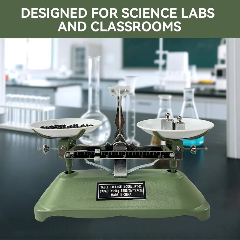 ta da 200g/0.2g Mechanical Balance Scale with Calibration Weights for Science Lab and Classroom Teaching Tool - Image 3